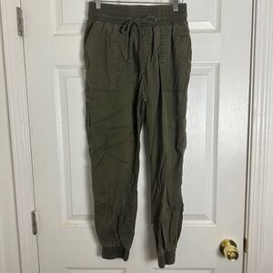 A New Day Work Office Green Olive High Waist Jogger Pants Women Size XS
